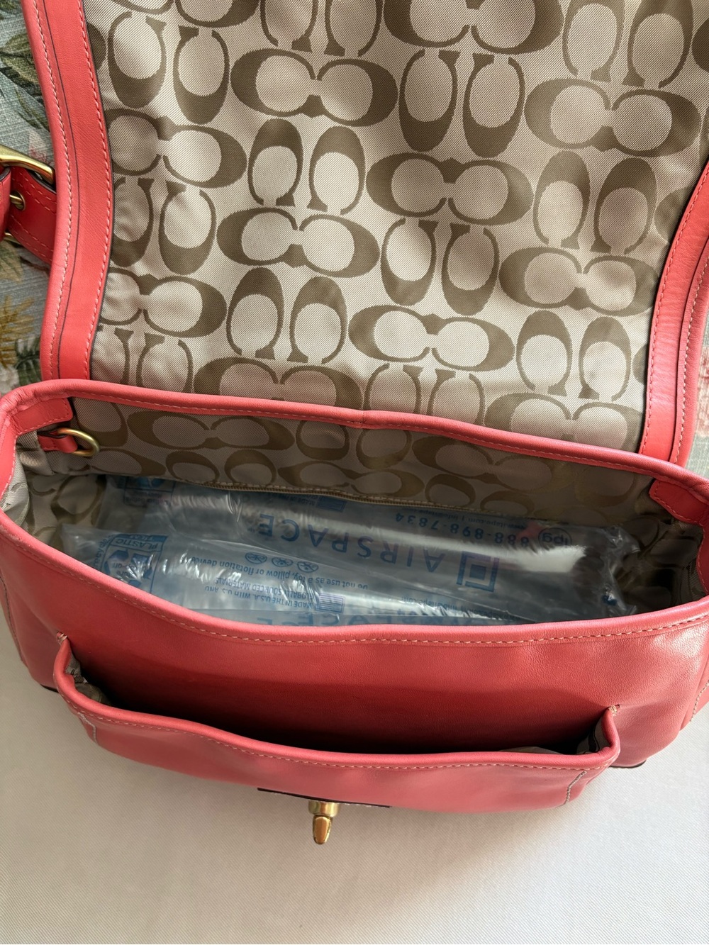 Y2K Coach Legacy Ali RARE € 65th Anniversary Coral Pink M/L Shoulder bag - Picture 7 of 10